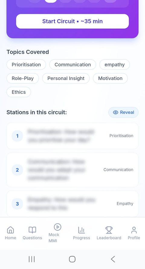 Foundation Circuit A station list and topics covered